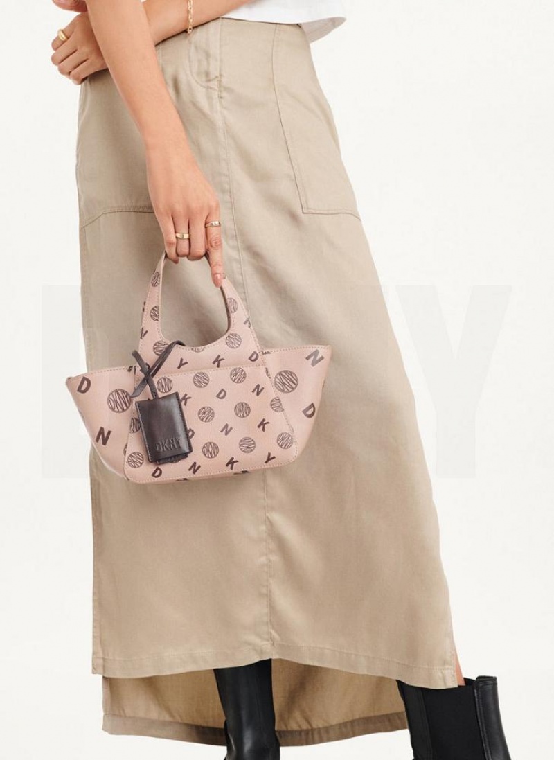Brown DKNY The Mini Logo Effortless Bags Tote Bags | USA-D0134
