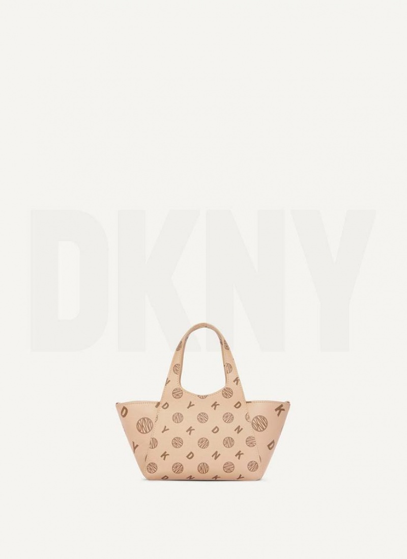 Brown DKNY The Mini Logo Effortless Bags Tote Bags | USA-D0134