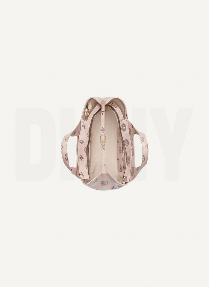 Brown DKNY The Mini Logo Effortless Tote Bags Crossbody Bags | USA-D0288