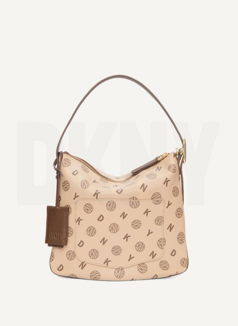 Brown DKNY The Small Logo Optimist Bags Tote Bags | USA-D1420