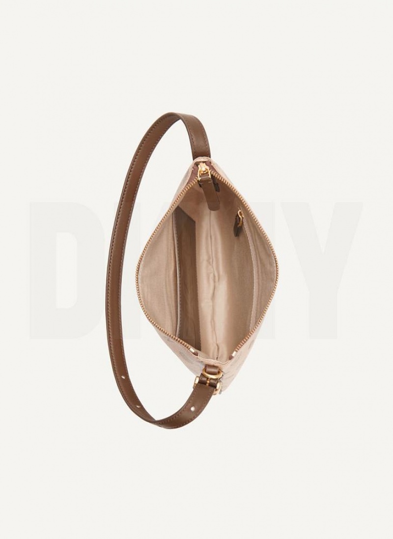Brown DKNY The Small Logo Optimist Bags Tote Bags | USA-D1420