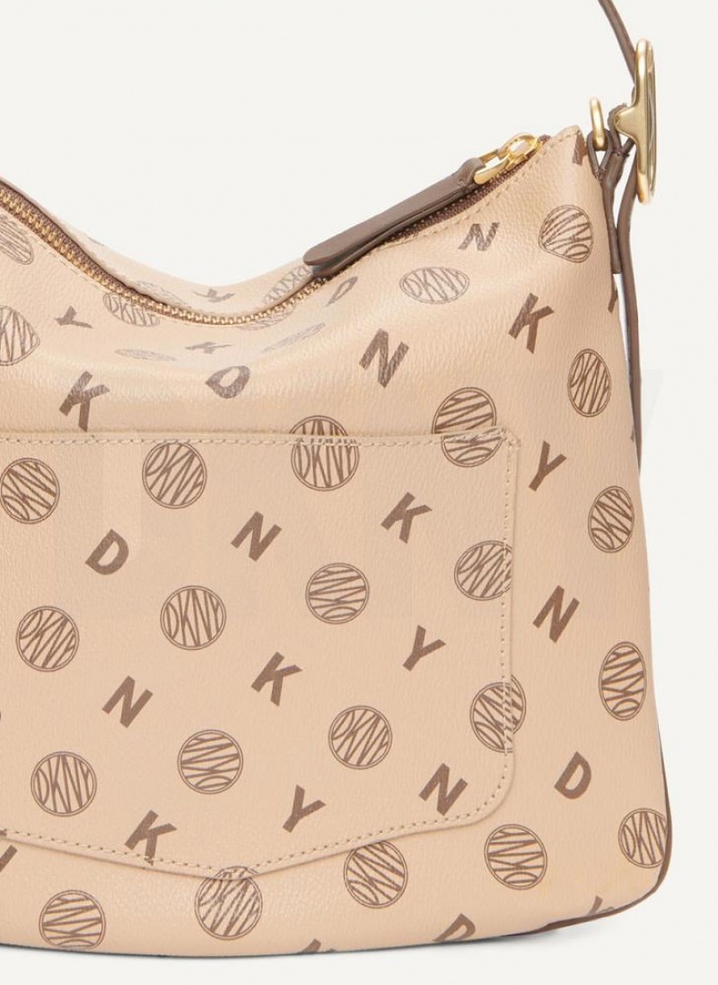 Brown DKNY The Small Logo Optimist Bags Tote Bags | USA-D1420