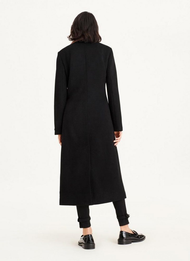 Brown DKNY Two Tone Maxi Wool Women's Coats | USA-D1708