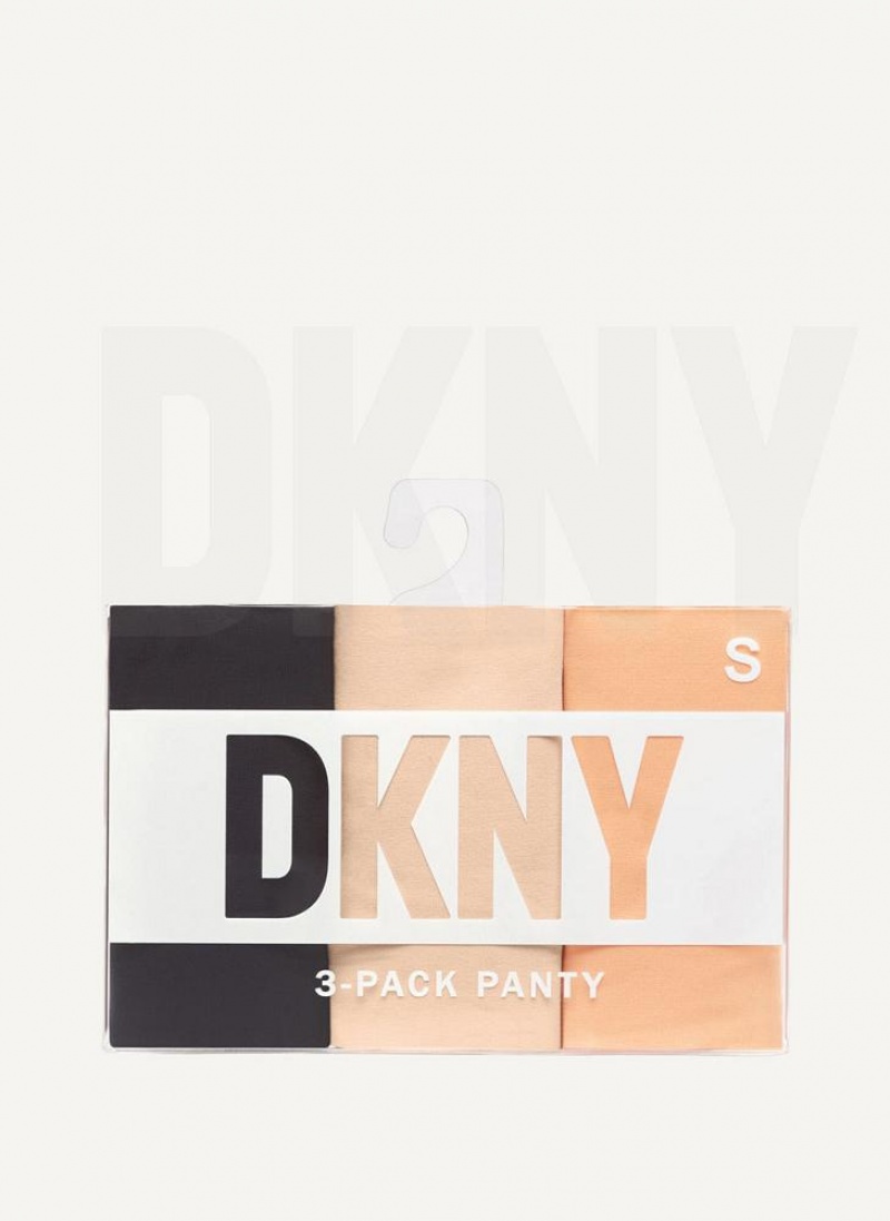 Brown Multicolor DKNY 3 Pack Hipster Women's Panties | USA-D0900
