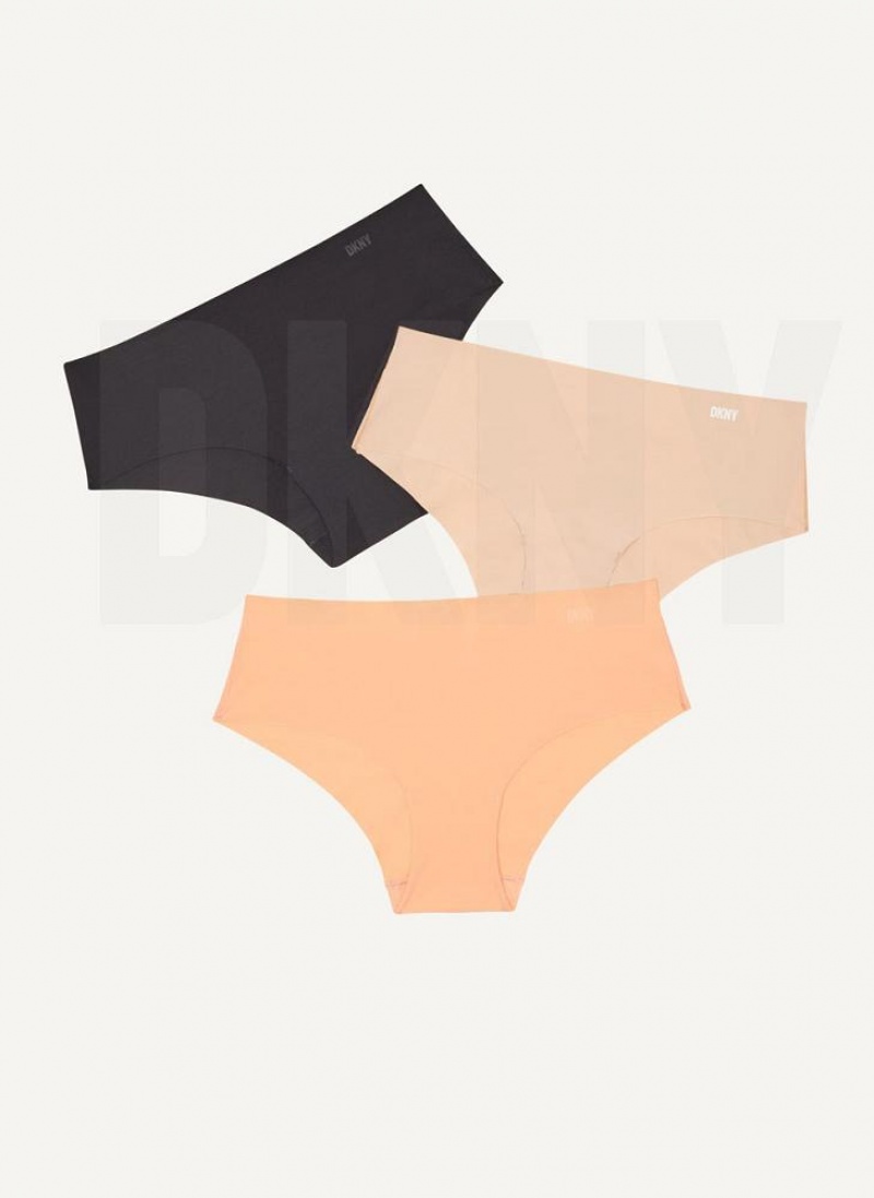 Brown Multicolor DKNY 3 Pack Hipster Women\'s Panties | USA-D0900
