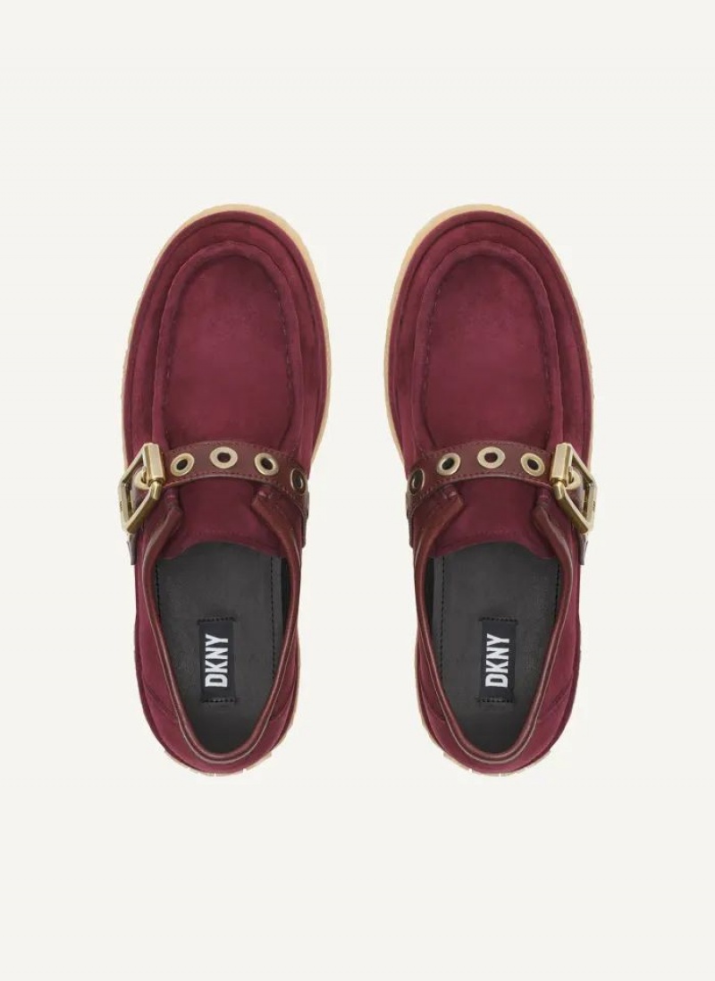 Burgundy DKNY Autumn Shoes Loafers | USA-D0196