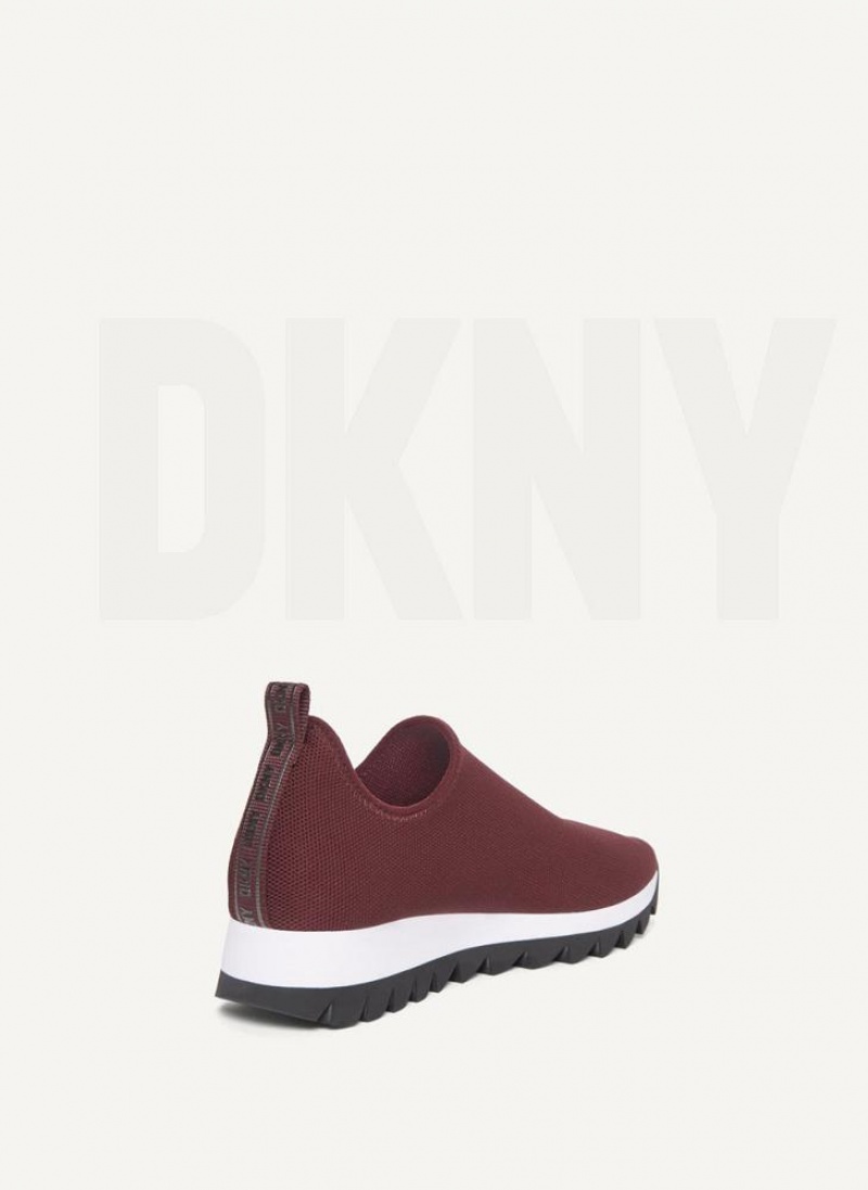 Burgundy DKNY Azer Slip On Shoes Sneakers | USA-D1728