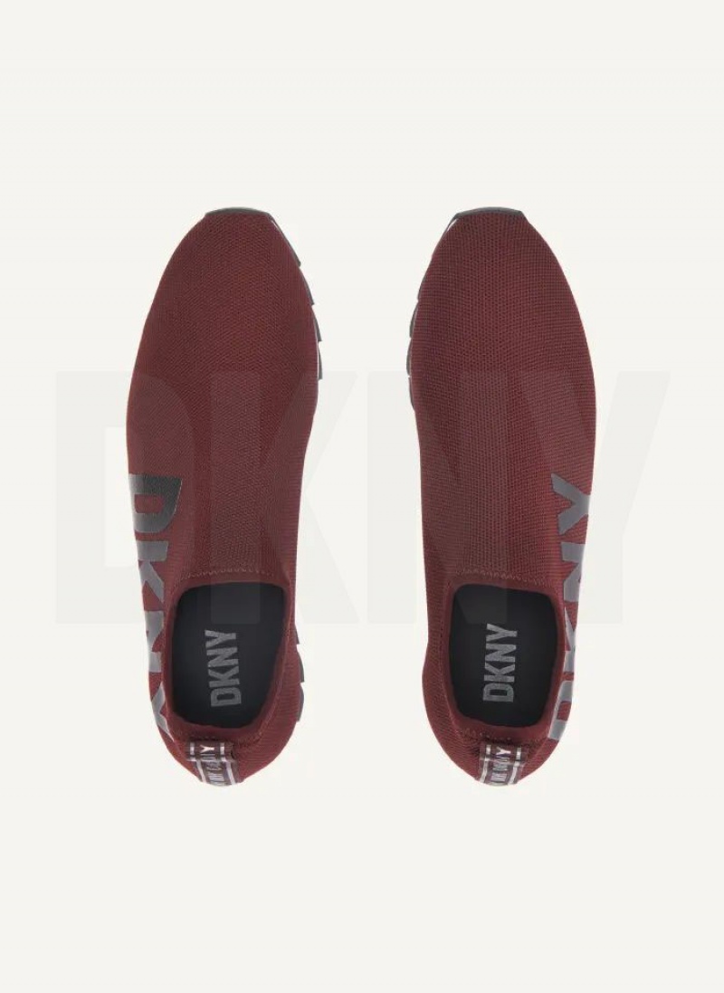 Burgundy DKNY Azer - Slip On Runner Shoes Sneakers | USA-D1682