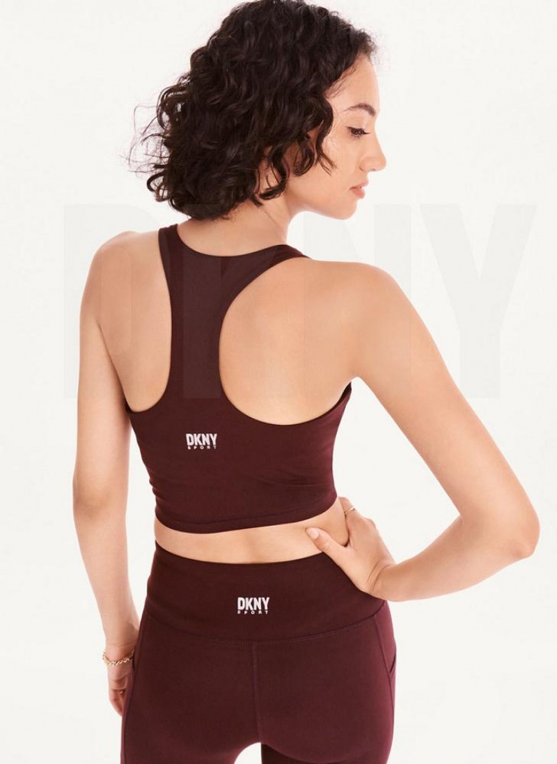 Burgundy DKNY Balance High Waist Women's Leggings | USA-D0608