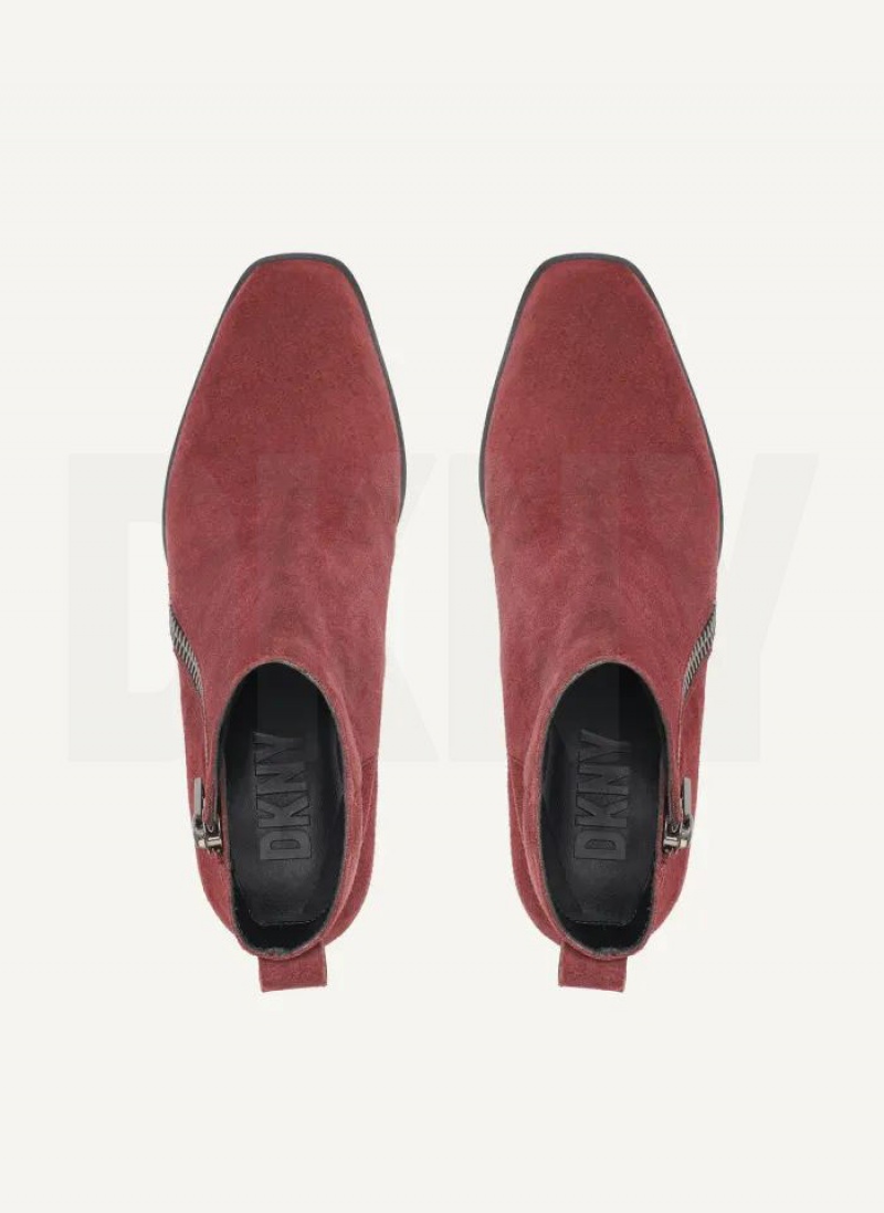 Burgundy DKNY Brenlyn - W/ Zipper Shoes Boots | USA-D1517