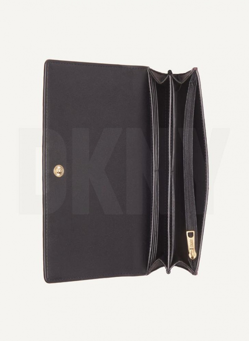 Burgundy DKNY Continental Raised Logo Bags Wallets | USA-D0928