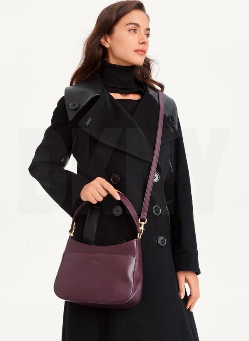 Burgundy DKNY Medium Bags Shoulder Bags | USA-D1697