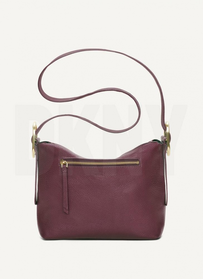 Burgundy DKNY Medium Buckle Bags Crossbody Bags | USA-D1588
