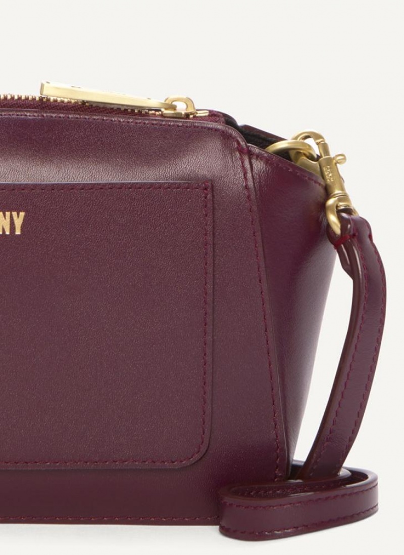 Burgundy DKNY Mini Dome Bags Crossbody Bags | USA-D1656