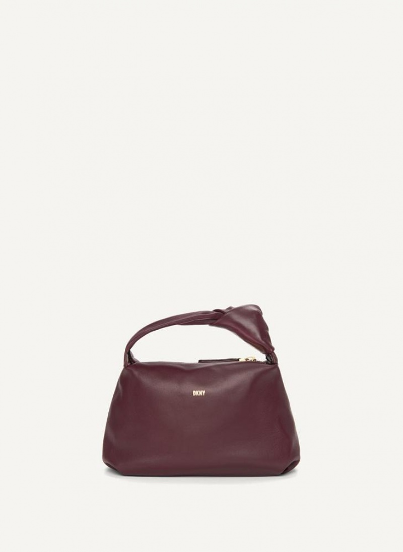 Burgundy DKNY Mini Modernist Knot Bags Tote Bags | USA-D0163