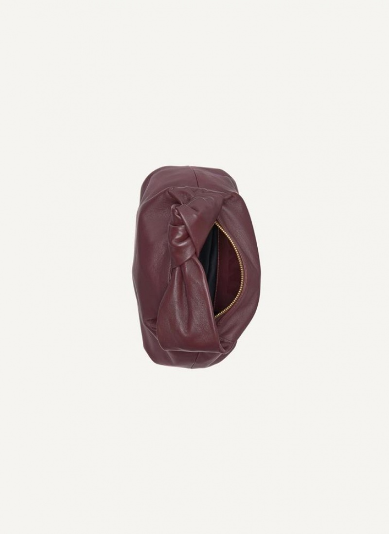 Burgundy DKNY Mini Modernist Knot Bags Tote Bags | USA-D0163