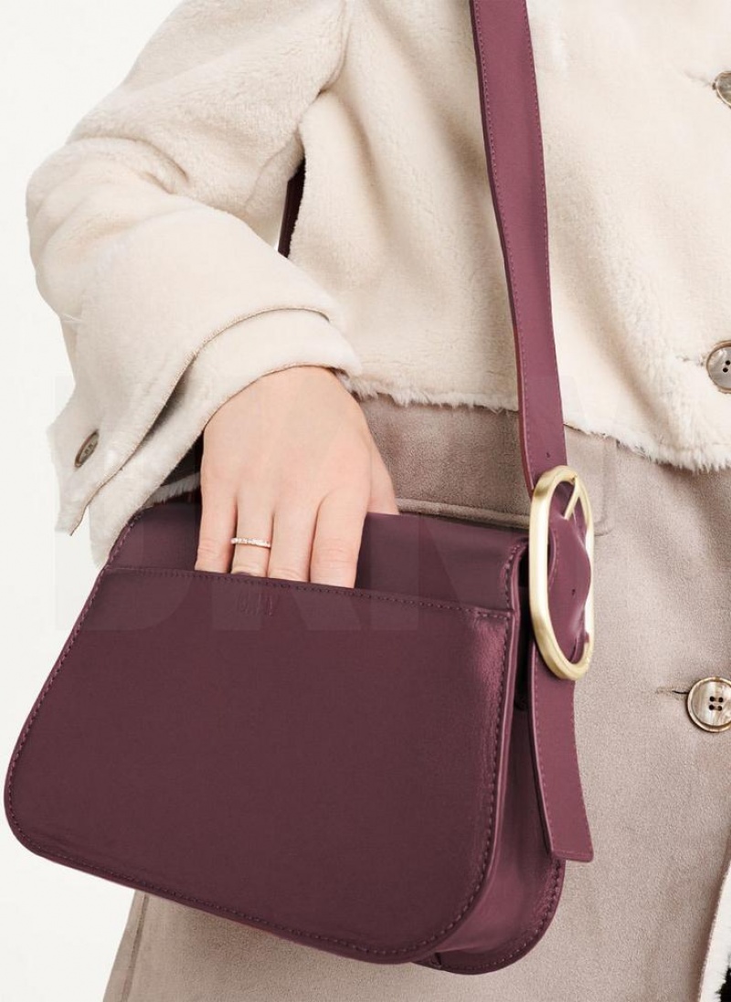 Burgundy DKNY Saddle Bags Shoulder Bags | USA-D0521