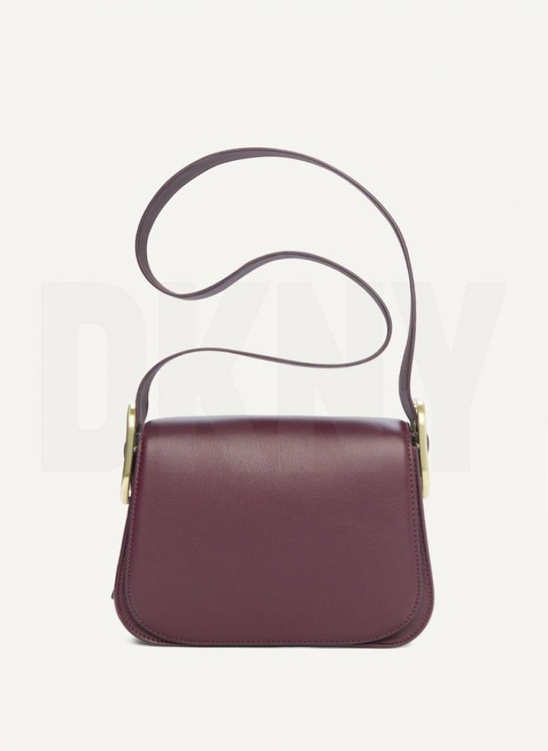 Burgundy DKNY Saddle Bags Shoulder Bags | USA-D0521