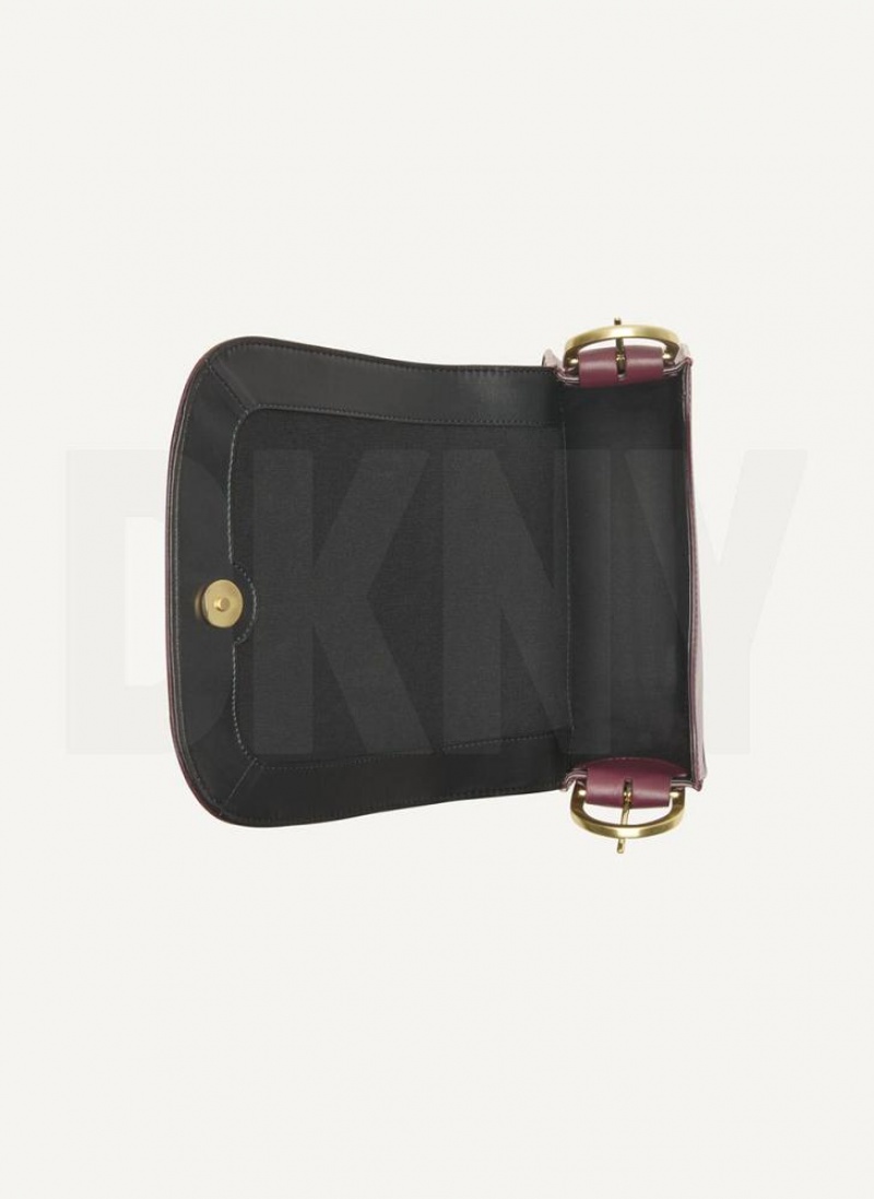 Burgundy DKNY Saddle Bags Shoulder Bags | USA-D0521