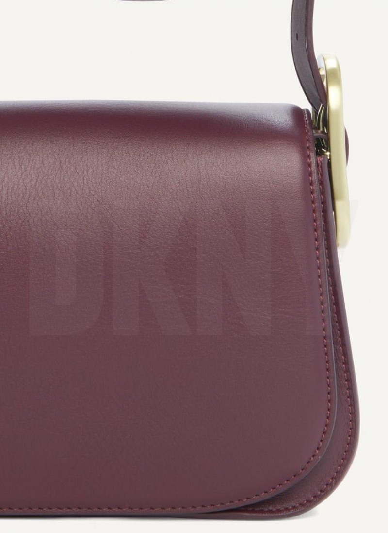 Burgundy DKNY Saddle Bags Shoulder Bags | USA-D0521