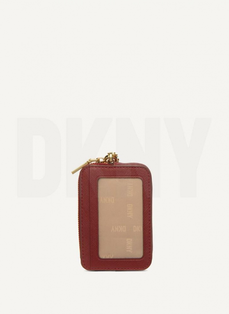 Burgundy DKNY Sidney Card Pouch Bags Wallets | USA-D1751