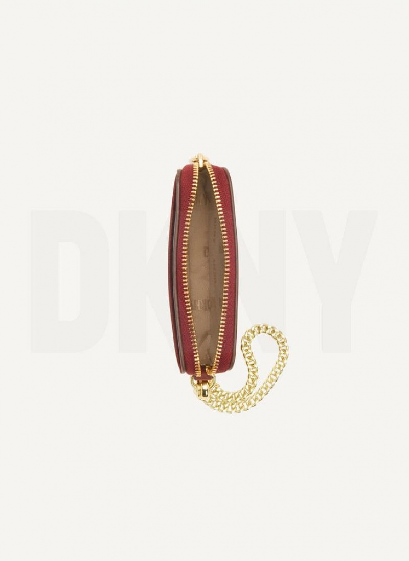 Burgundy DKNY Sidney Card Pouch Bags Wallets | USA-D1751