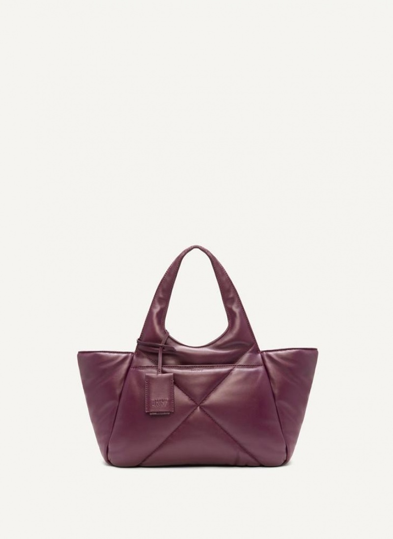 Burgundy DKNY The Medium Quilt Effortless Bags Tote Bags | USA-D1101