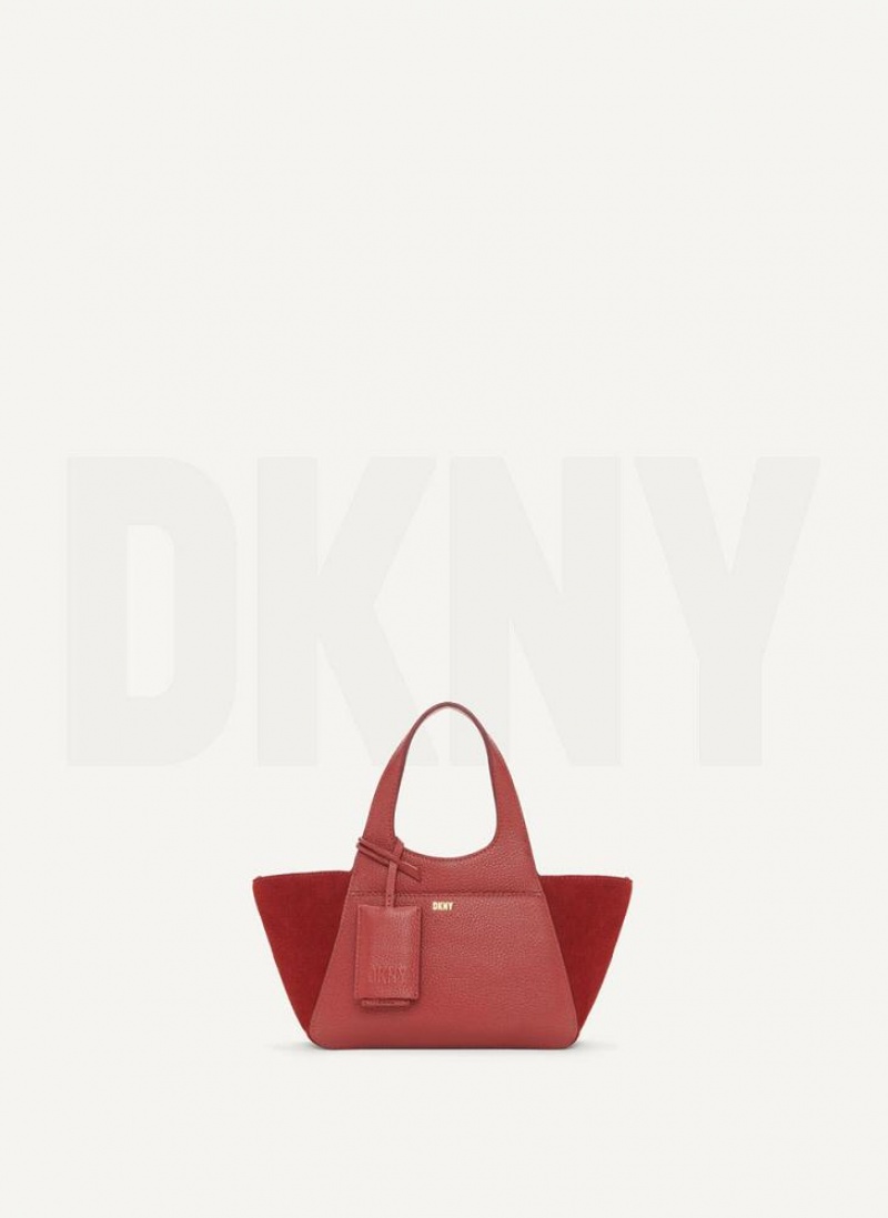 Burgundy DKNY The Mini Effortless Tote Bags Crossbody Bags | USA-D0464