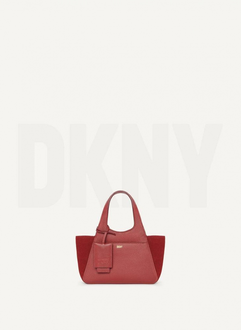 Burgundy DKNY The Mini Effortless Tote Bags Crossbody Bags | USA-D0464