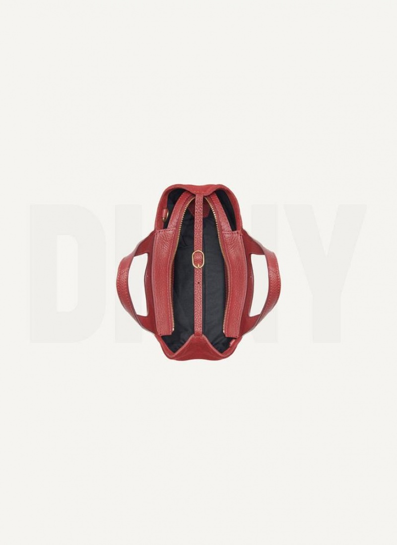 Burgundy DKNY The Mini Effortless Tote Bags Crossbody Bags | USA-D0464