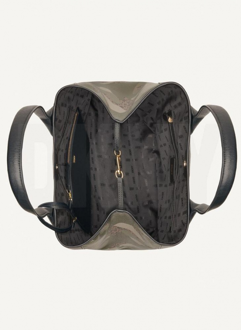 Camo / Black DKNY Grayson Large Bags Tote Bags | USA-D1611