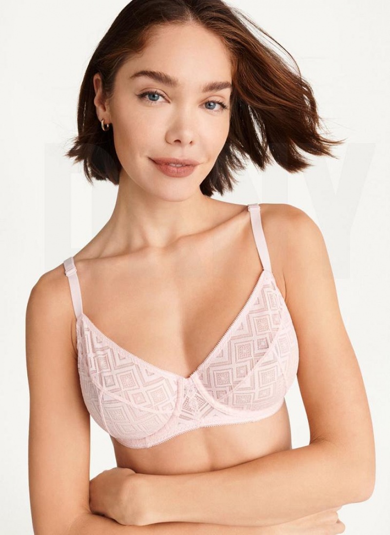 Cream DKNY Pure Lace Unlined Women's Bras | USA-D1323