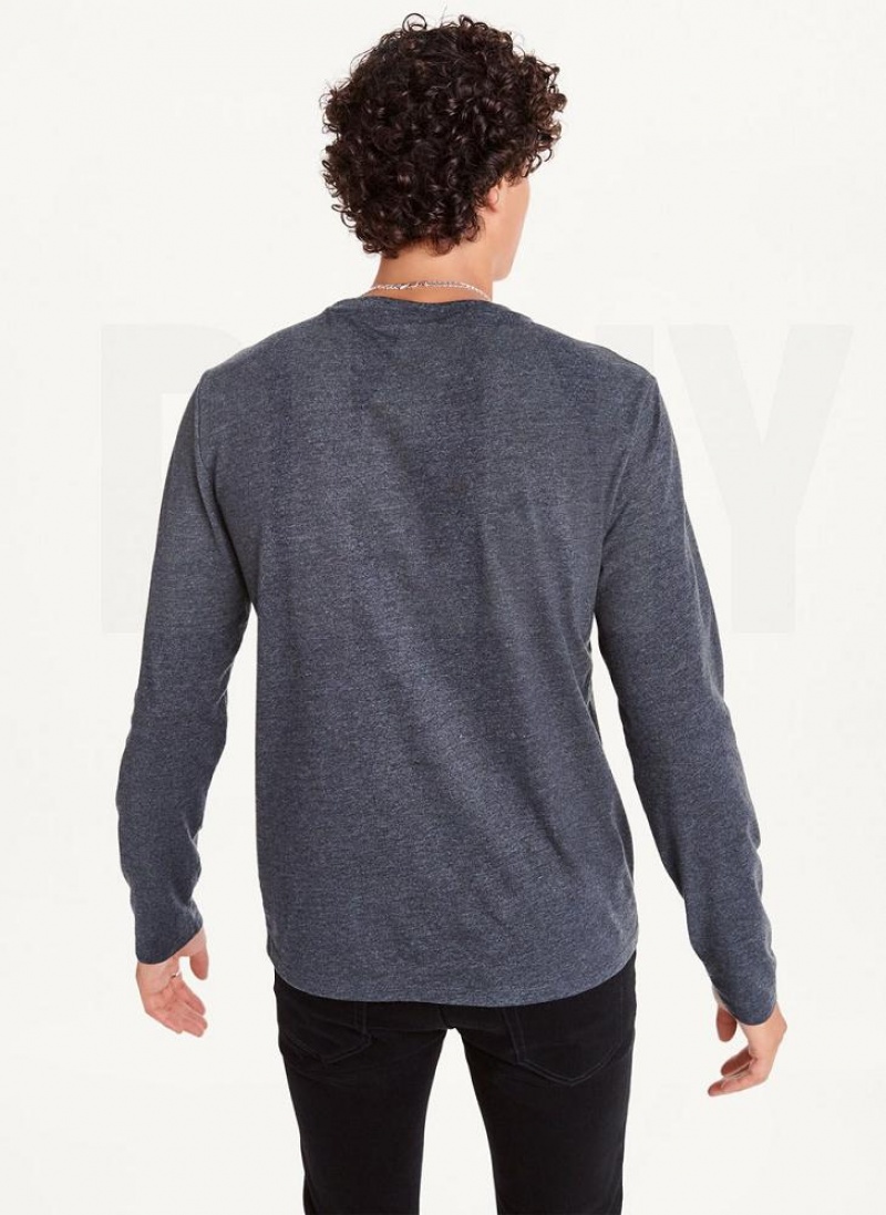 Dark Grey DKNY Pointilism Skull Men's T Shirts | USA-D0145