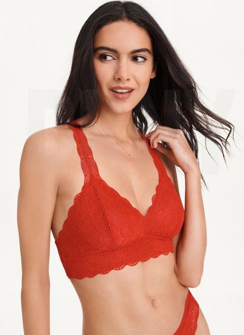 Dark Red DKNY Superior Lace Women\'s Bralette | USA-D0627