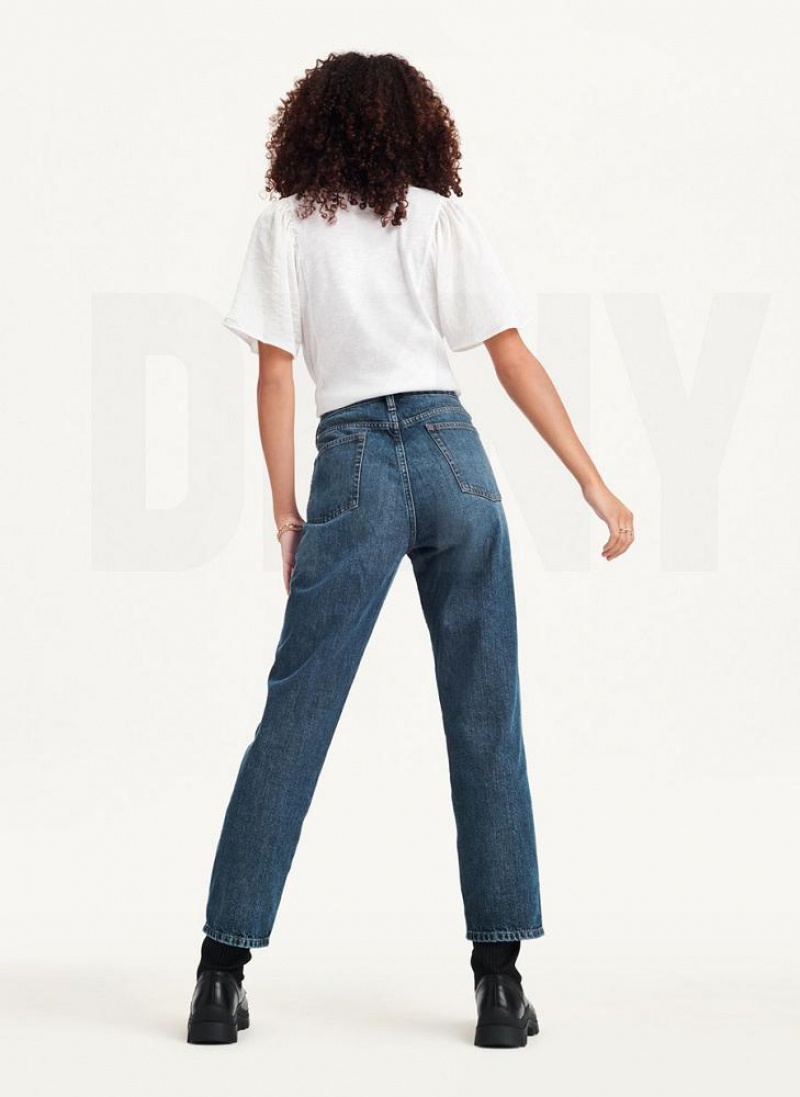 Dark Wash DKNY Broome High Rise Vintage - Full Length Women's Jeans | USA-D0981