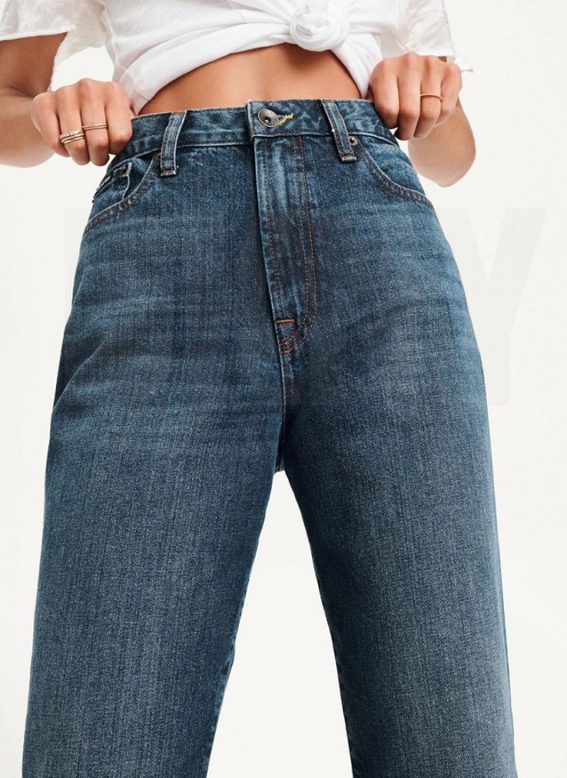 Dark Wash DKNY Broome High Rise Vintage - Full Length Women's Jeans | USA-D0981