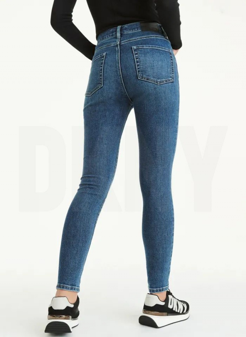 Dark Wash DKNY Skinny Women's Jeans | USA-D1415