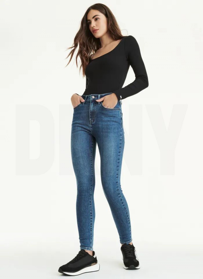 Dark Wash DKNY Skinny Women's Jeans | USA-D1415