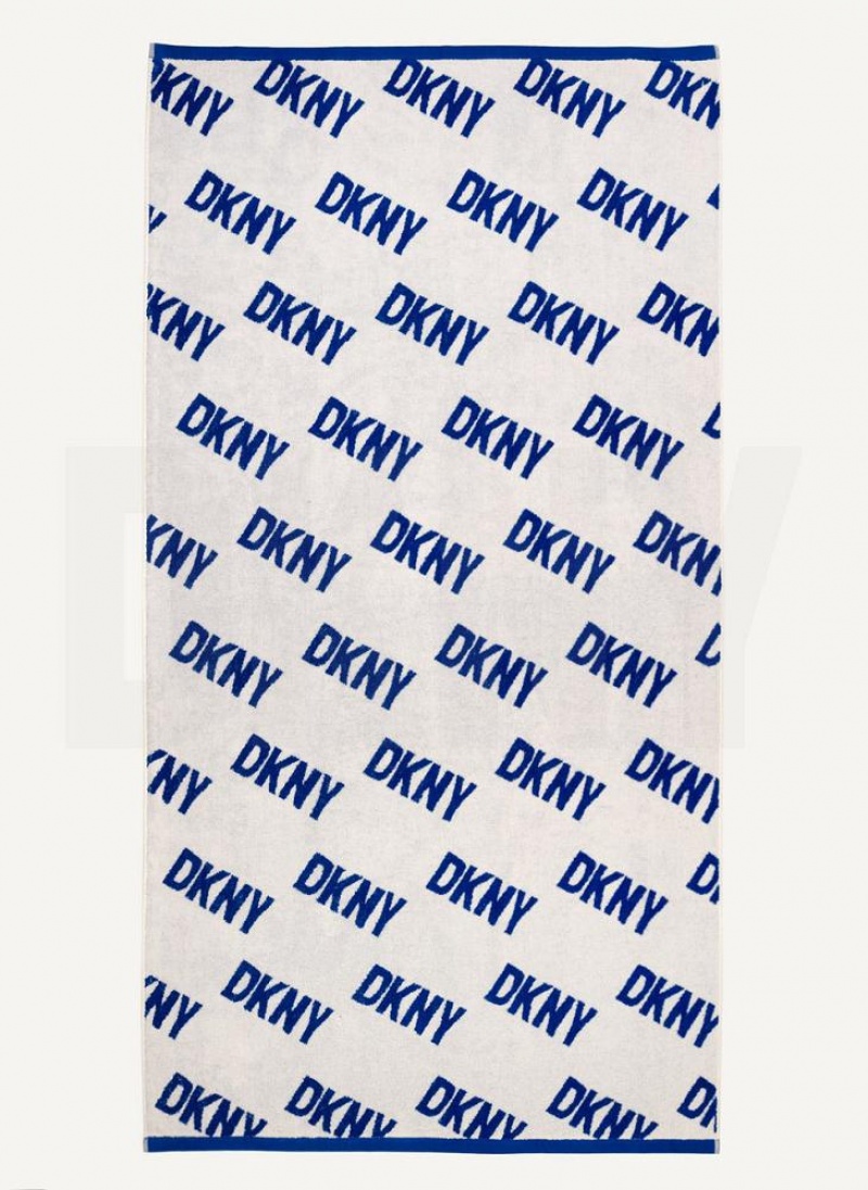 Deep Blue DKNY Allover Logo Towel Women\'s Swimsuits | USA-D1814