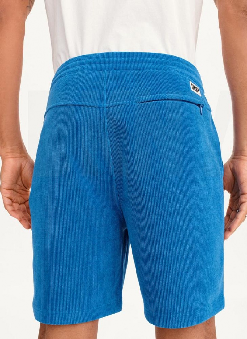 Deep Blue DKNY Knit Cord Pull On Men's Shorts | USA-D1010