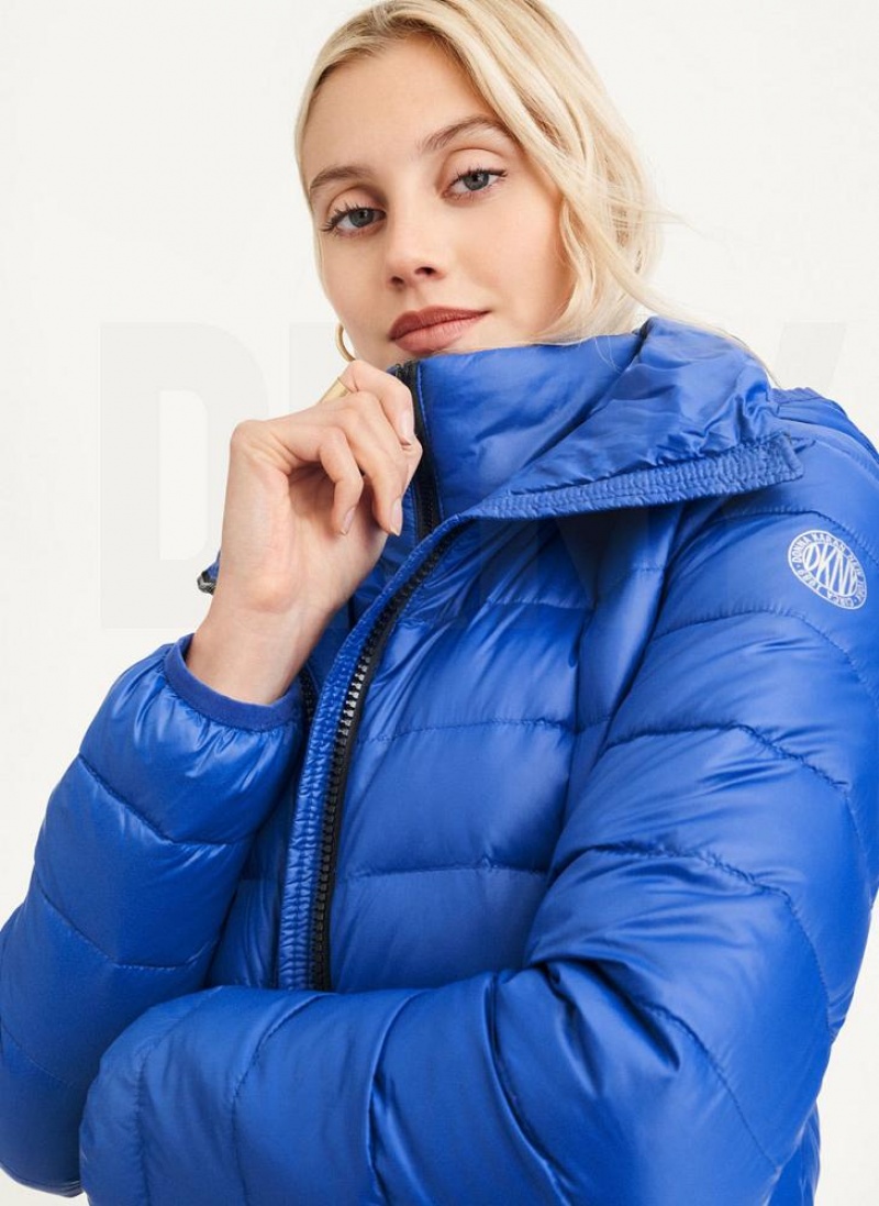 Deep Blue DKNY Packable Women's Puffer Jacket | USA-D1063