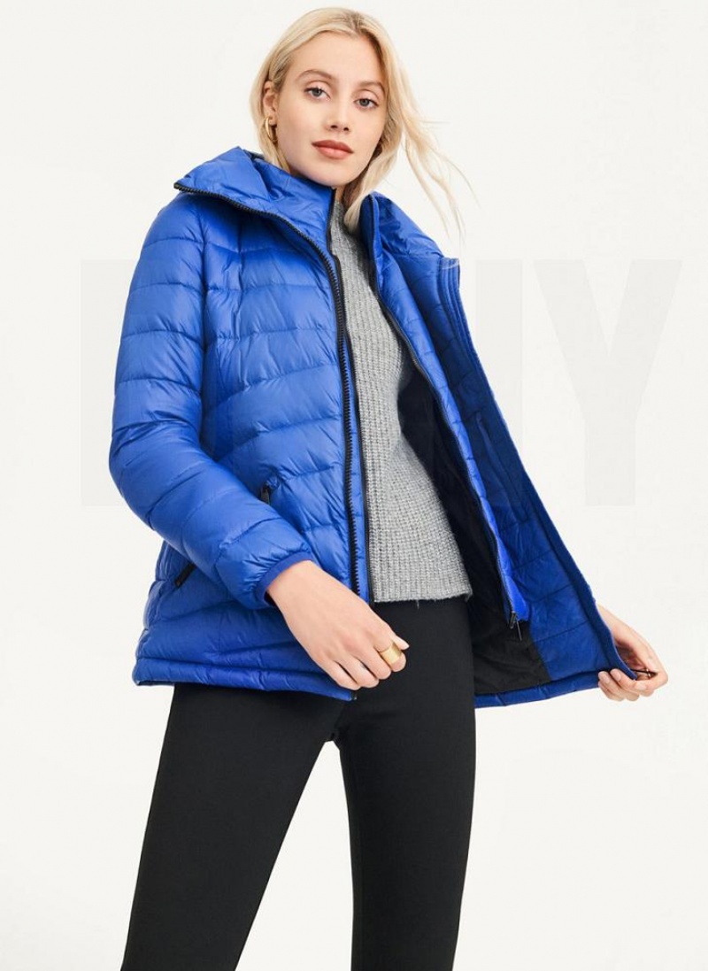 Deep Blue DKNY Packable Women\'s Puffer Jacket | USA-D1063