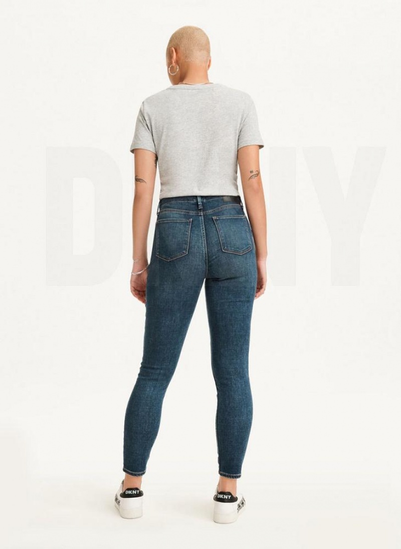 Deep Indigo DKNY High Rise Skinny Women's Jeans | USA-D1532