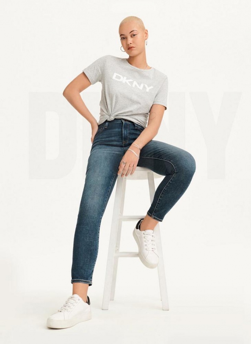 Deep Indigo DKNY High Rise Skinny Women's Jeans | USA-D1532