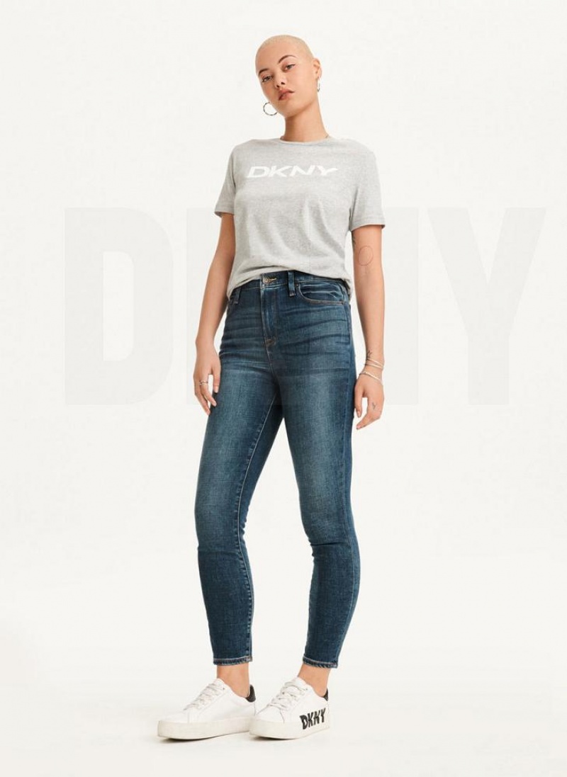 Deep Indigo DKNY High Rise Skinny Women's Jeans | USA-D1532