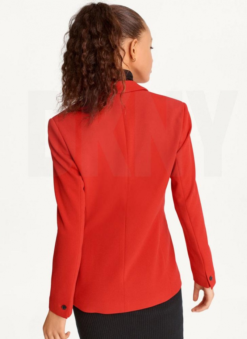 Deep Red DKNY Double Breasted Women's Blazers | USA-D1673