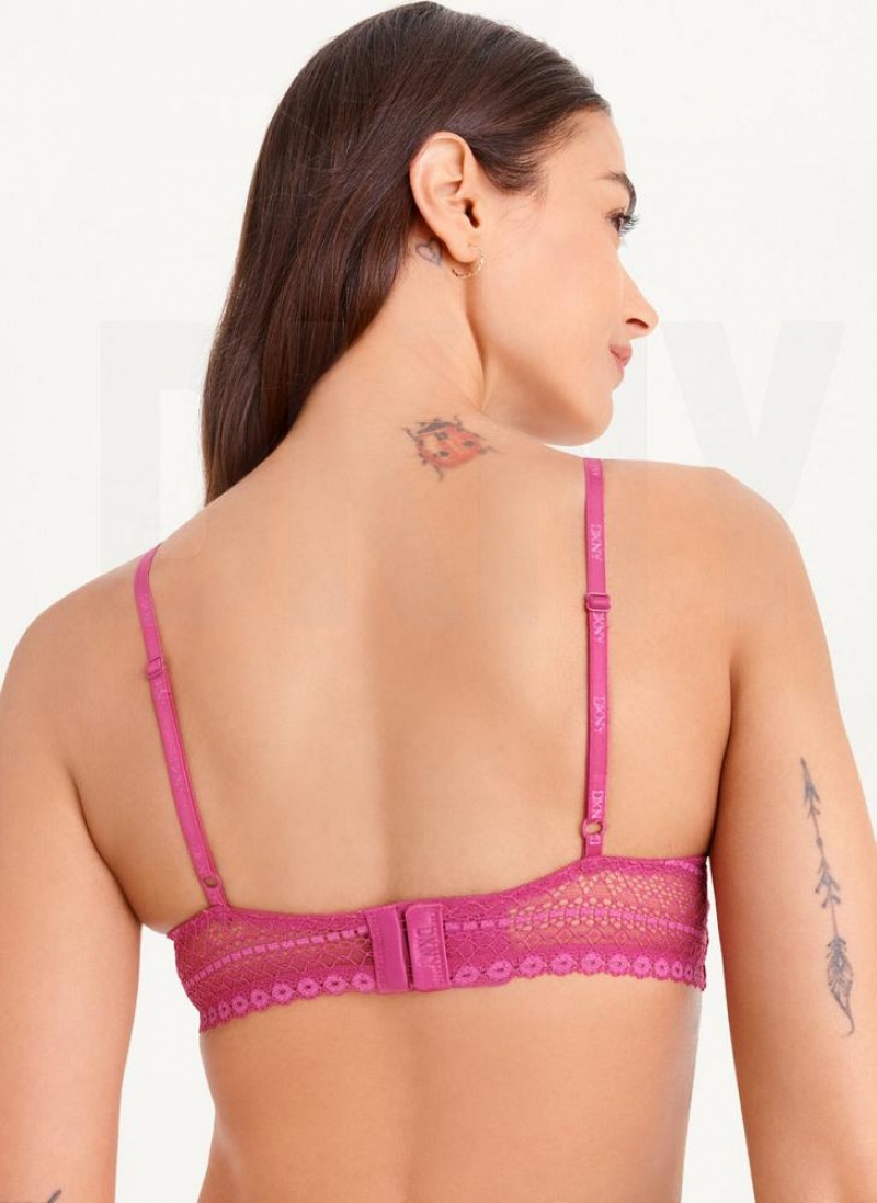 Fuchsia DKNY Lace Women's Bralette | USA-D0883