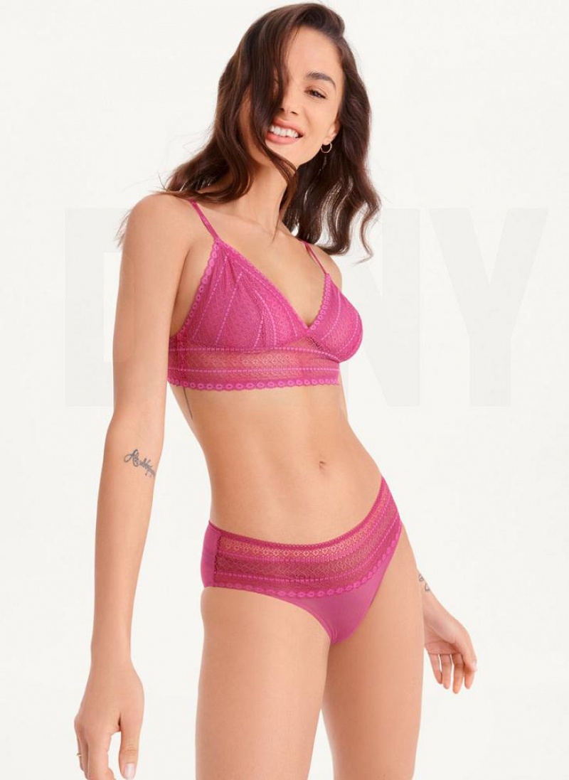 Fuchsia DKNY Lace Women's Bralette | USA-D0883