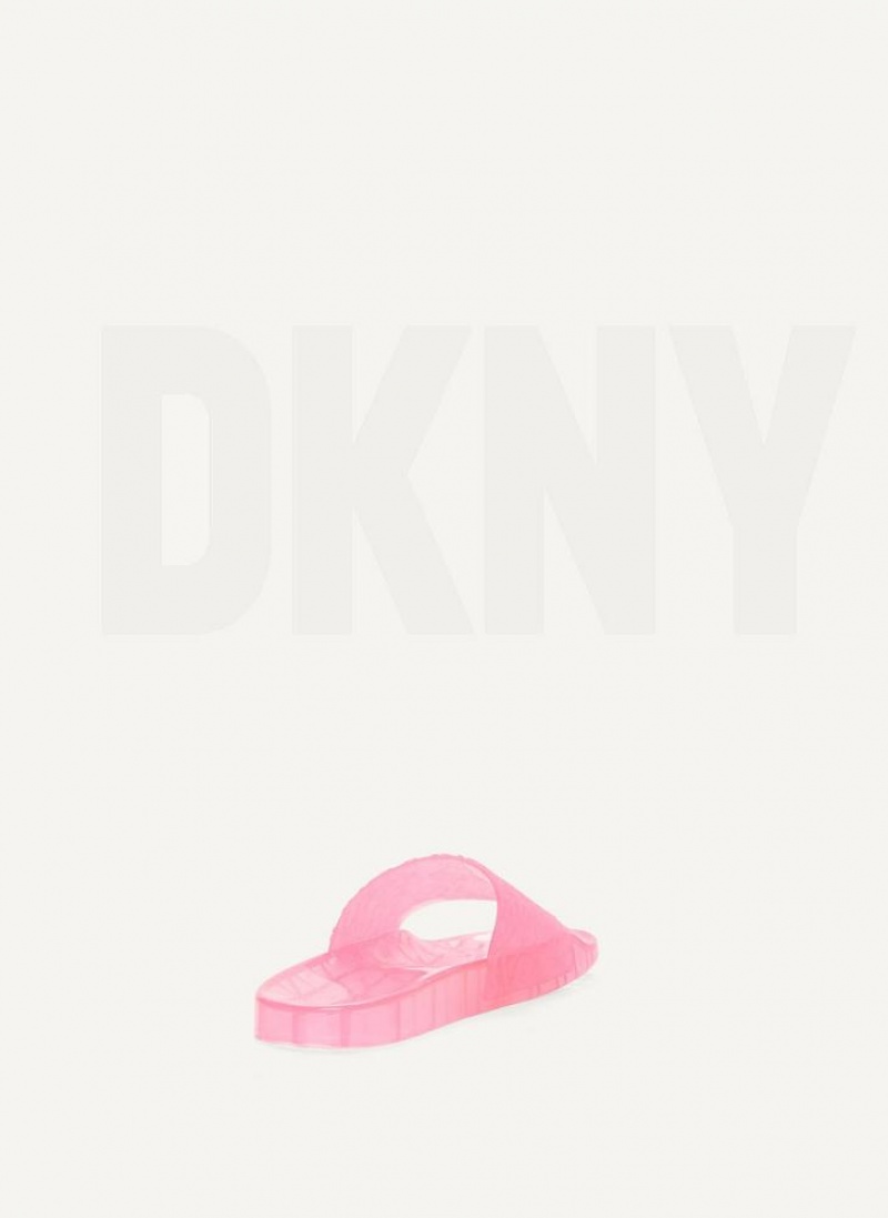 Fuchsia DKNY Tinzli Jelly Shoes Slides | USA-D0991