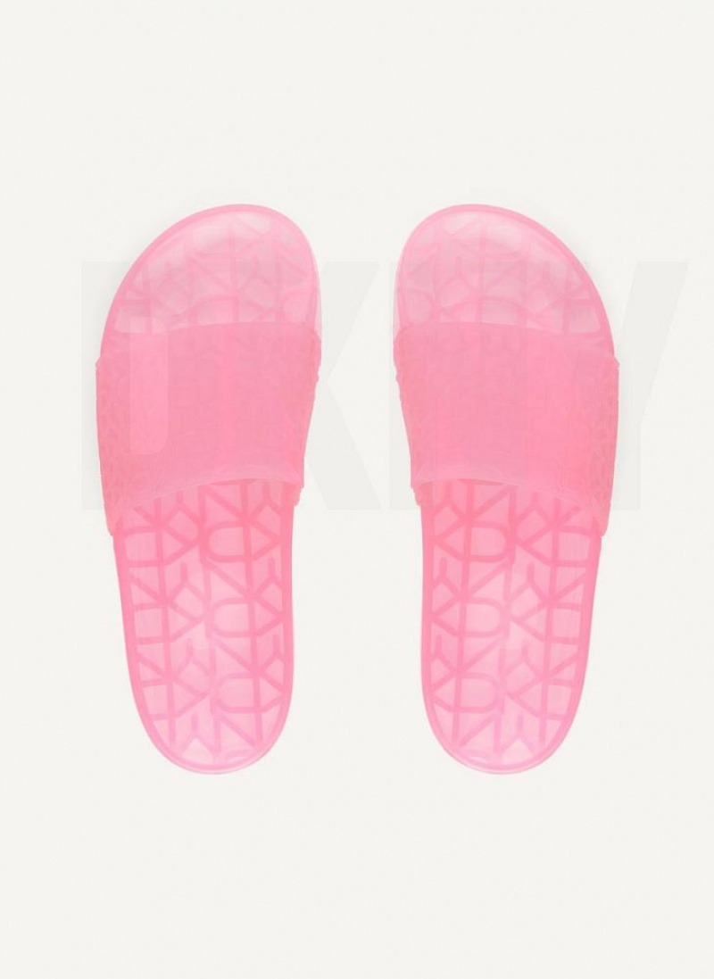 Fuchsia DKNY Tinzli Jelly Shoes Slides | USA-D0991